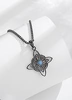 Vista 2 de CELESTIA Nudo de Bruja Plata 925 Plata de ley 925 Collar de nudo de brujas para mujer