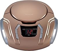 Sylvania SRCD261 Champagne Portable CD Player with AM/FM Radio, 20-Track Memory & Aux Input