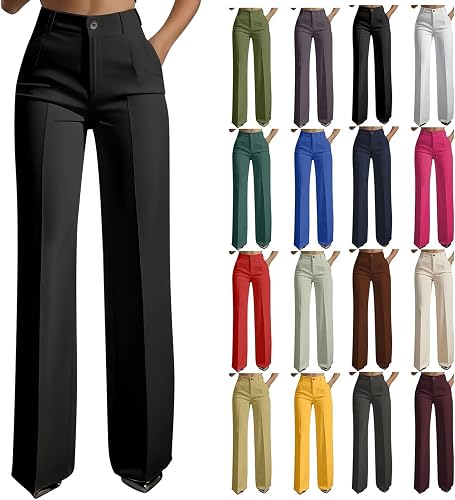 FPMLUXLL Womens Dress Pants Straight Leg High Waisted Work Pants Office Business