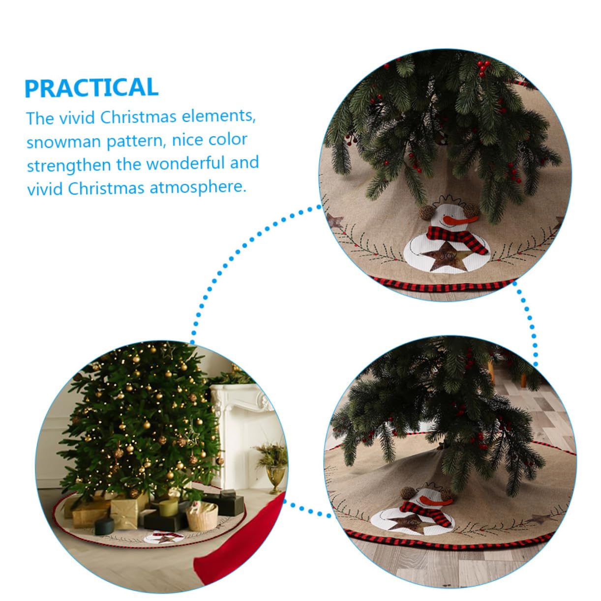MAGICLULU 2St Christbaumschmuck Rock Ornamente Dekorationen Schnee Christbaum Teppich Christmas Tree Carpet unter Weihnachtsbaum Rock Weihnachtsbaumrock aus Leinen Leinen- Light Brown