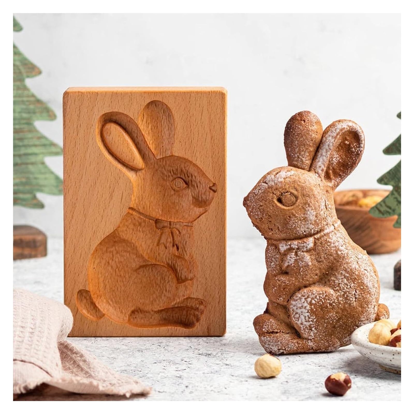 Moldes de galletas madera, cortador en relieve, talladas 3D, moldes sello prensa for for hornear ，Cortadores de galletas