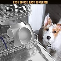 Vista 6 de Active Pets - Juego de tazones para perros, tazones para comida y agua de acero inoxidable a prueba de derrames con alfombrilla de silicona