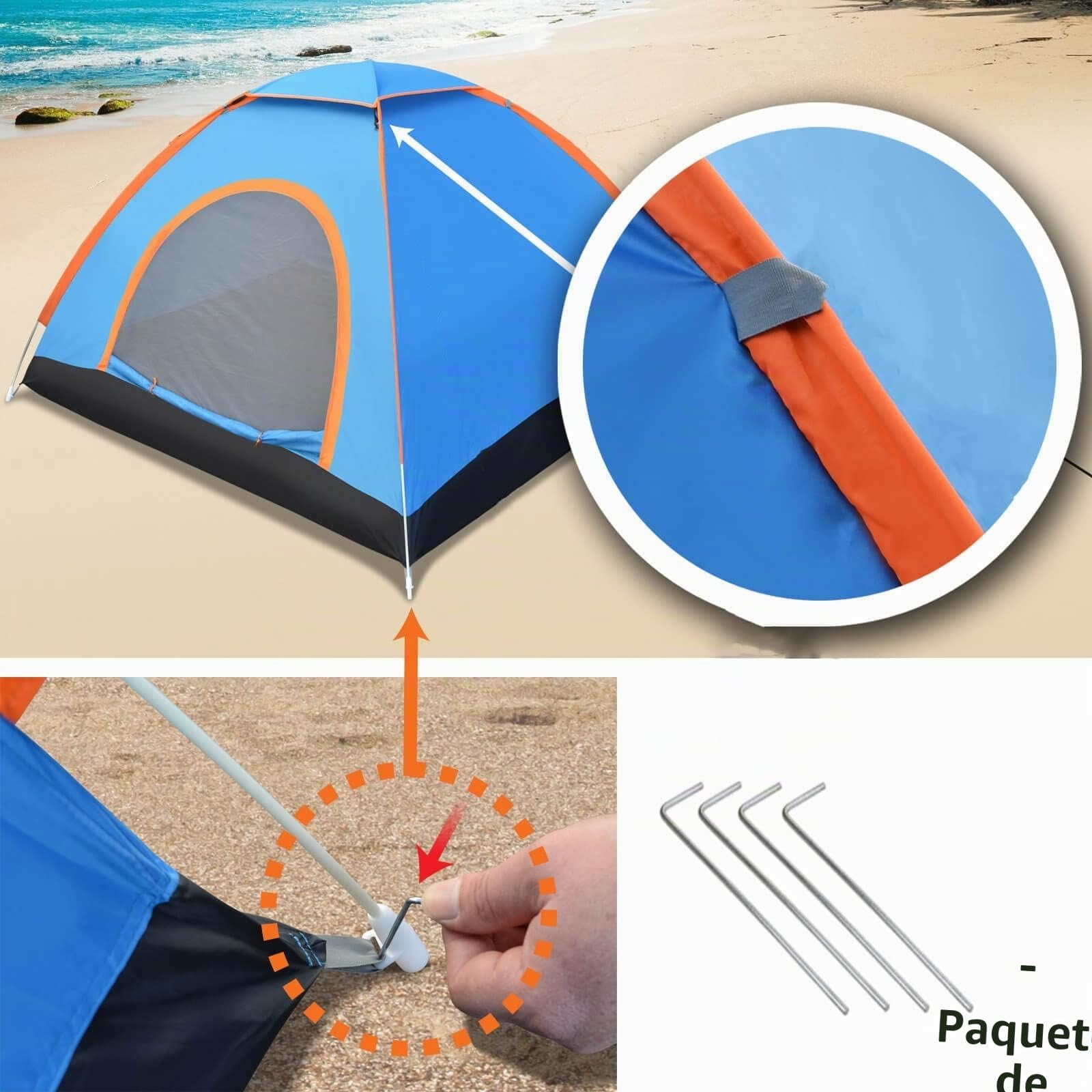 Tienda de Campaña 2 Personas Ultraligera Impermeable Pop Up Automática para Camping