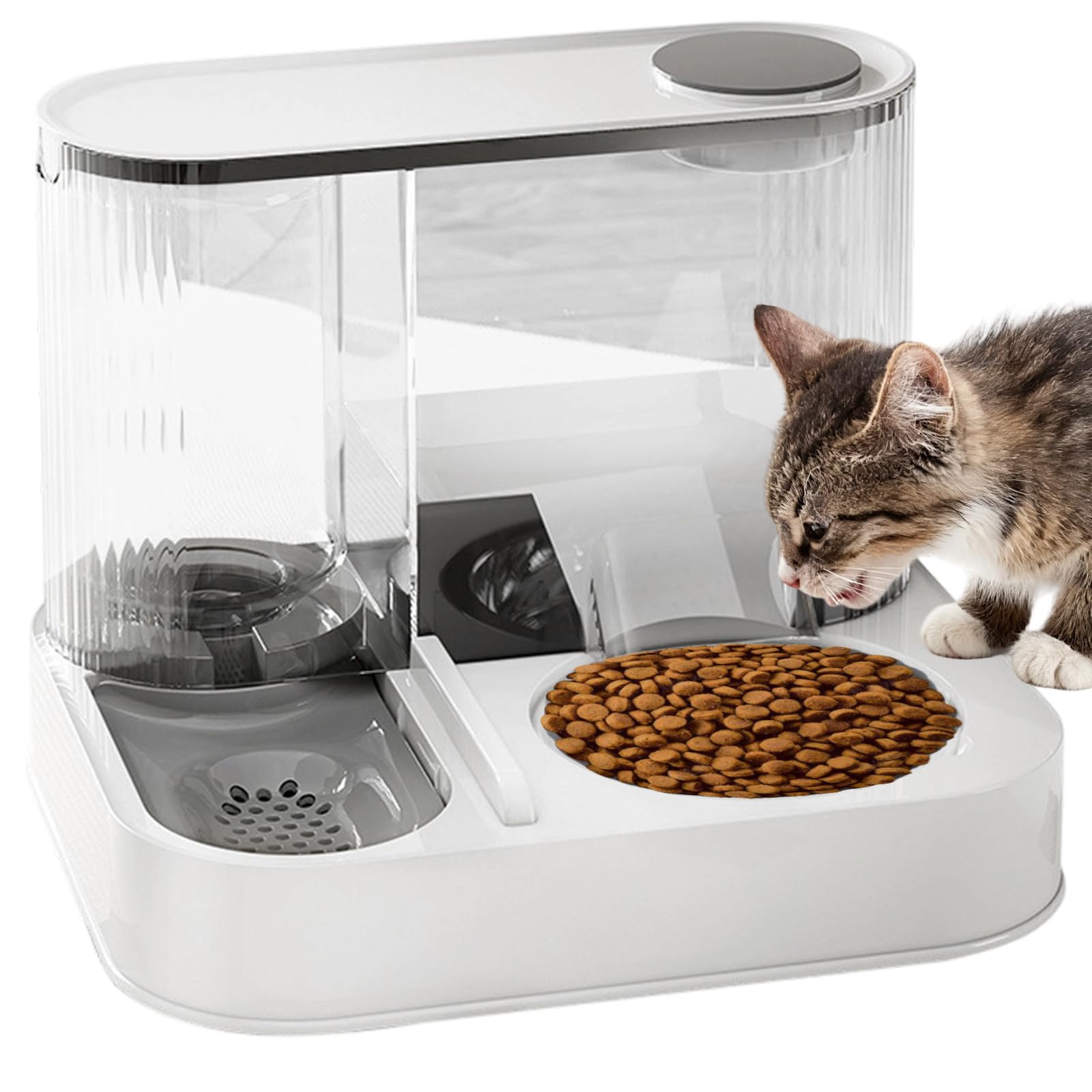 Distributeur automatique de nourriture et d'eau 2 en 1 pour animaux de compagnie - Distributeur automatique de nourriture et d'eau pour chats et chiens - Distributeur automatique de nourriture et