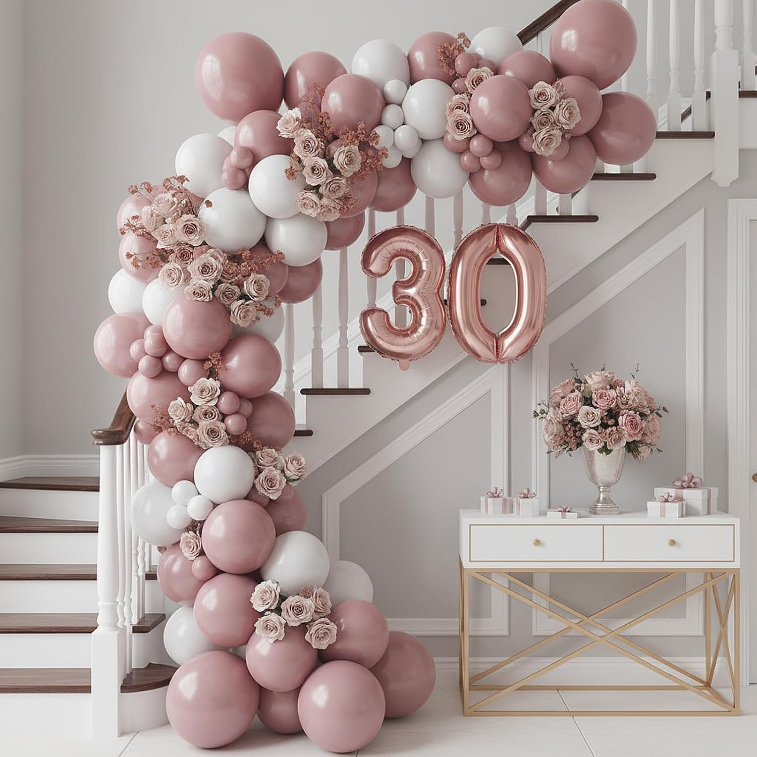  Dusty Pink Balloons 129pcs Different Sizes Pack of 18 12 10 5 Inch | Latex Boho Blush Pink Balloon Garland Arch Kit for Baby Shower Engagement Bachelorette Wedding Birthday Party Decorations thumbnail