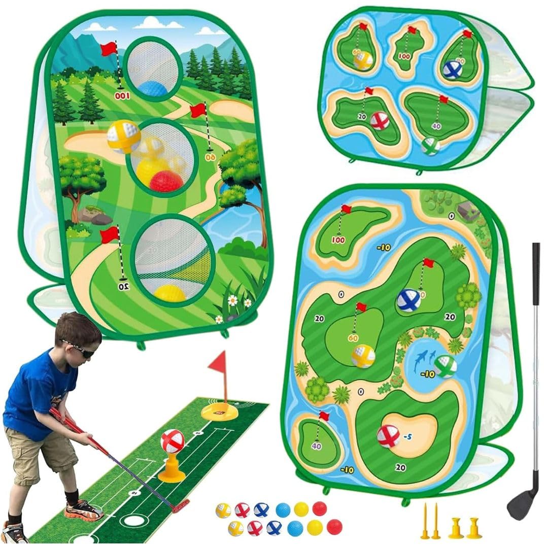 Sticky Golf Club Games Set for Indoor Play – 4-in-1 Golf T...