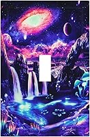 Vista 43 de Cubierta de Pared de Interruptor y Toma de Corriente de 1 Gang de Patrón Texturizado de Mármol Turquesa Oscuro Azul Gris Moderno Abstracto de Lujo