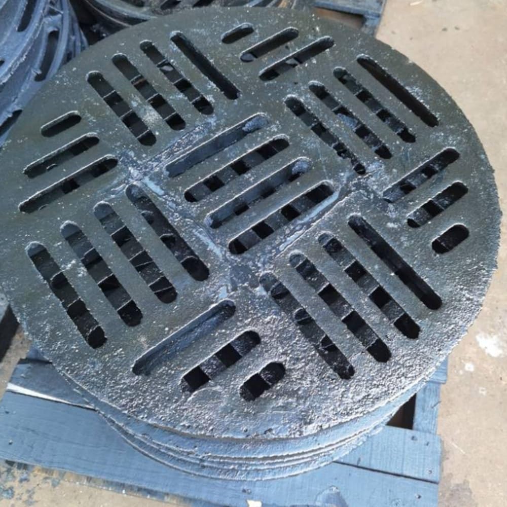 Griglia di scarico rotonda in ghisa resistente, 30 cm, 50,8 cm, 61 cm, per uso esterno, resistente griglia per fognatura per un drenaggio efficiente (30 x 3 cm)