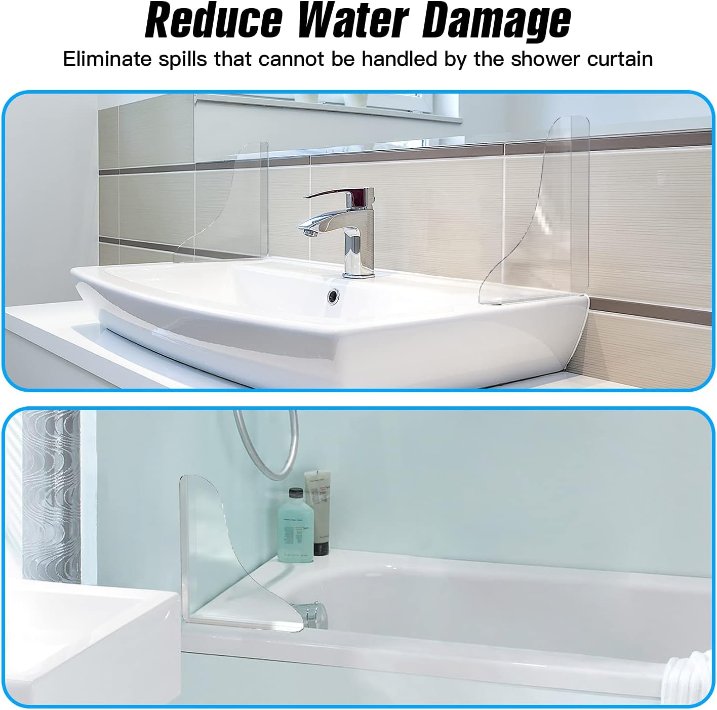 Buy Tiga 2 Pieces Bathtub Shower Splash Guard, Bathroom Bath Tub Splash