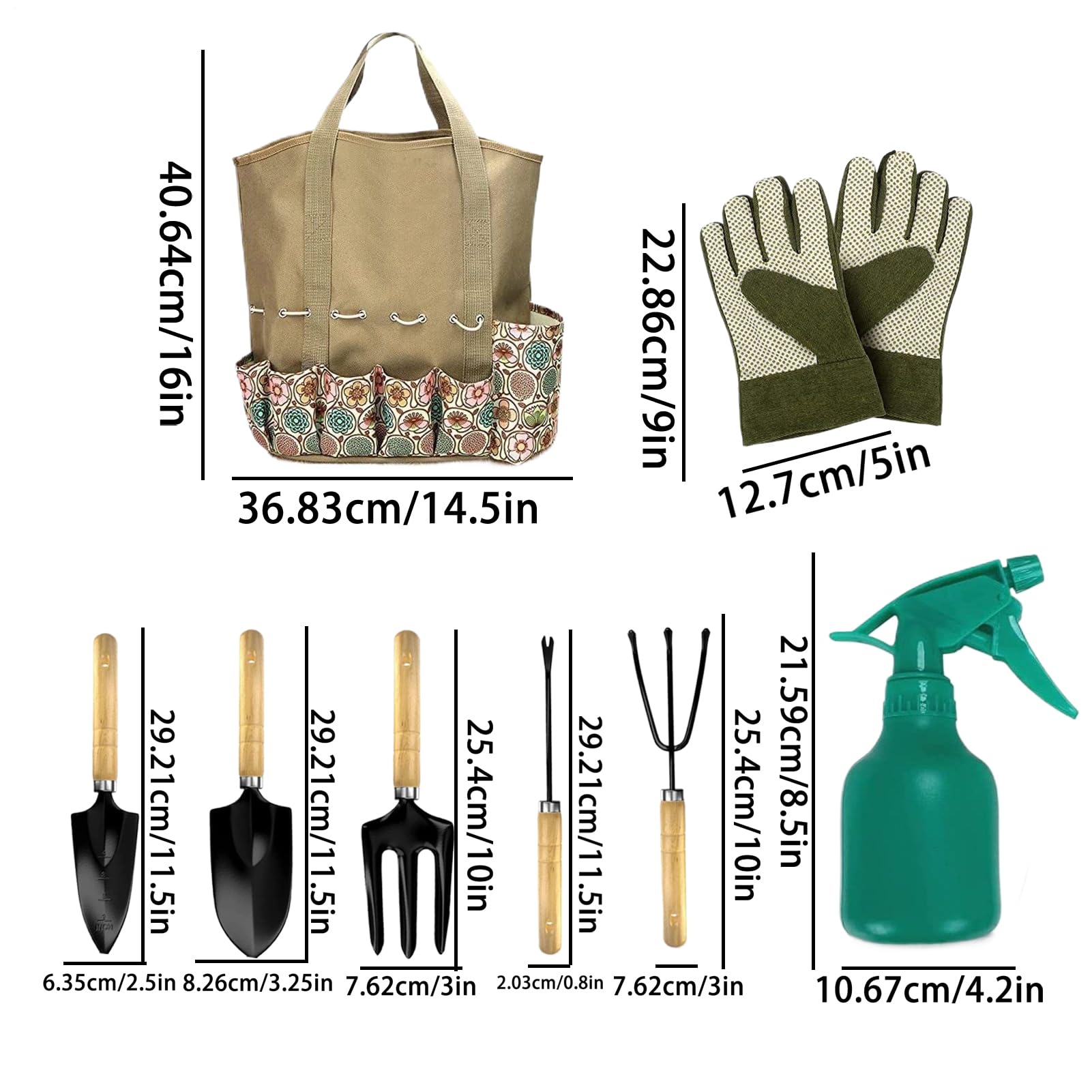 Set Di Attrezzi Da Giardinaggio per Piantumazione all'Aperto | Utensili per la Cura delle Piante Per Giardinieri, Principianti, Mamma, Papà, Nonno, Nonna, Uomini, Donne, Famiglia