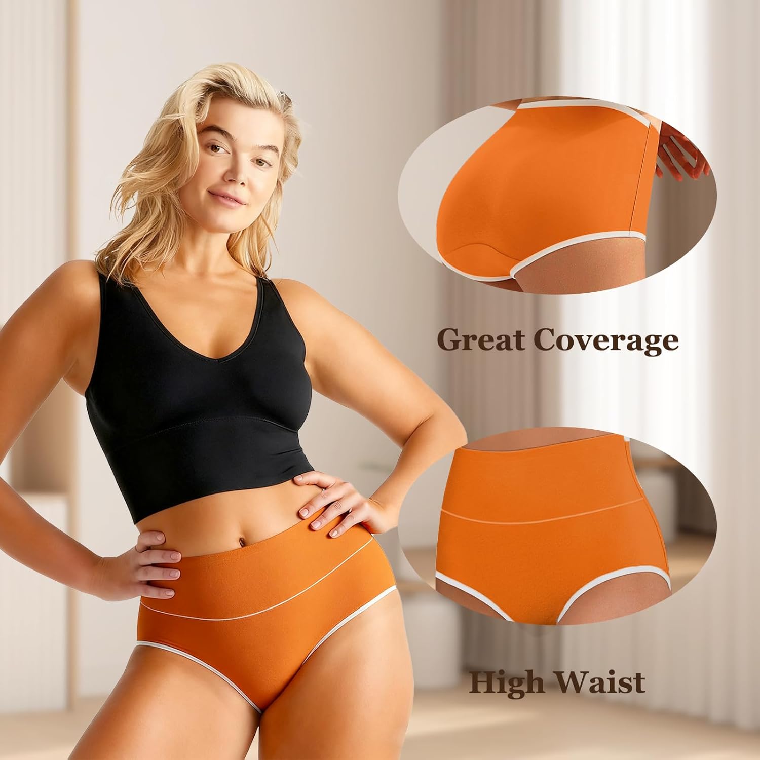 Women's Cotton Underwear High Waiste Full Coverage Ladies panties Breathable Briefs Underpants Regular & Plus Size - Image 3