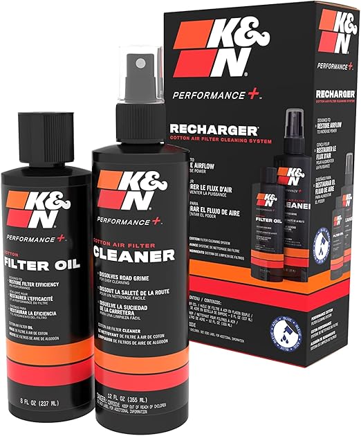 K&N Air Filter Cleaning Kit: Squeeze Bottle Filter Cleaner and Blue Oil Kit; Restores Engine Air Filter Performance; Service Kit-99-5050BL