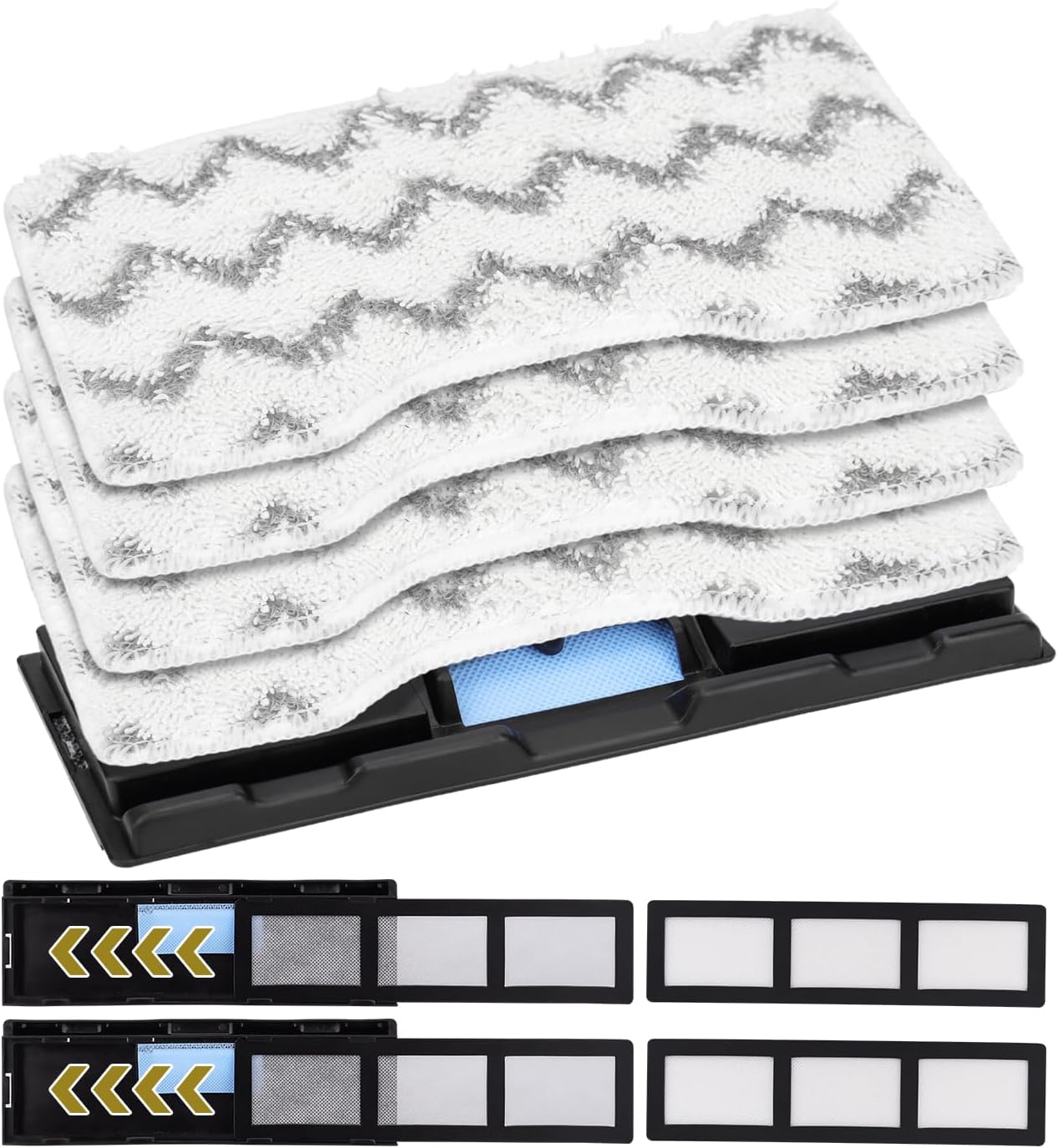Vacmop Mop Vac Pads for Shark - Reusable Vacuum Spray Mop Pad Refills for Shark Vacmop Replacement VM252 VM200 VM200p12 VMP30 VM190 VM250 Cleaner Heads - Hard Floor Mopvac Mopping Pads Wet Dry 10pack