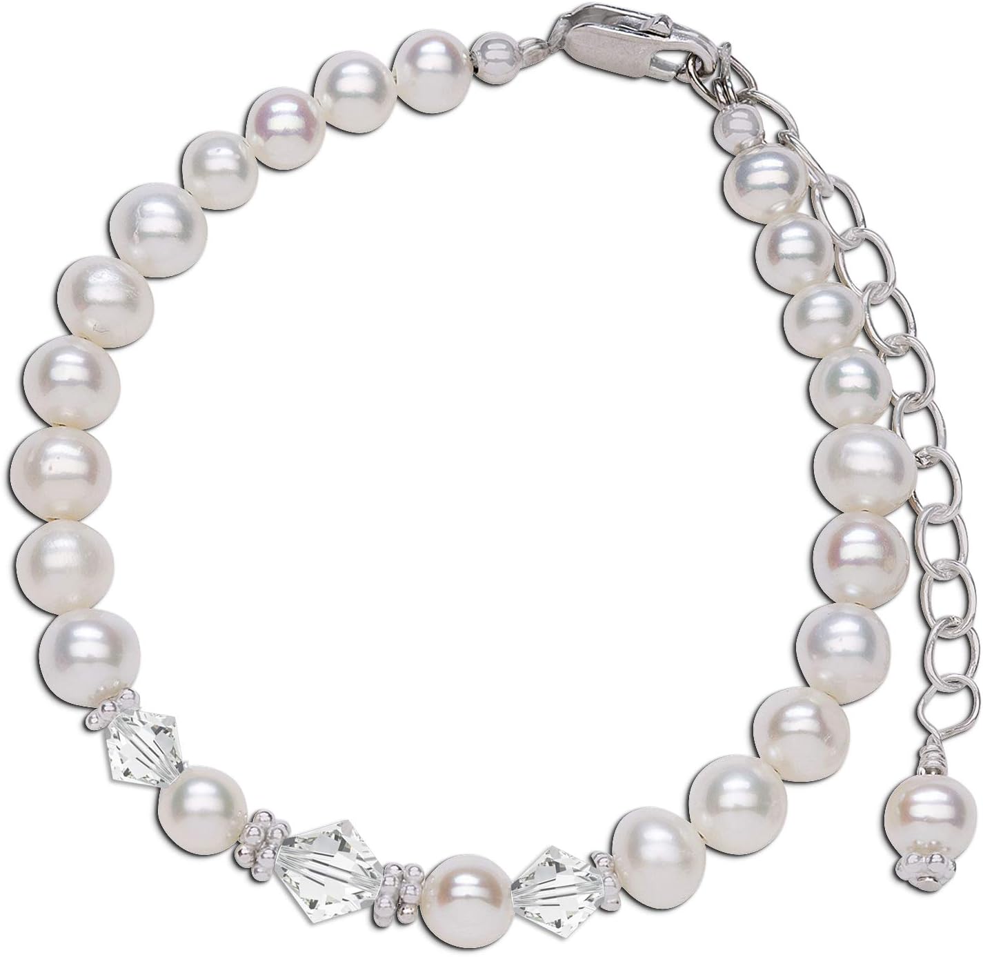 Cherished Moments 8-Year Old Baptism to Bride .925 Sterling Silver Bracelet for LDS Girls Baptism Day