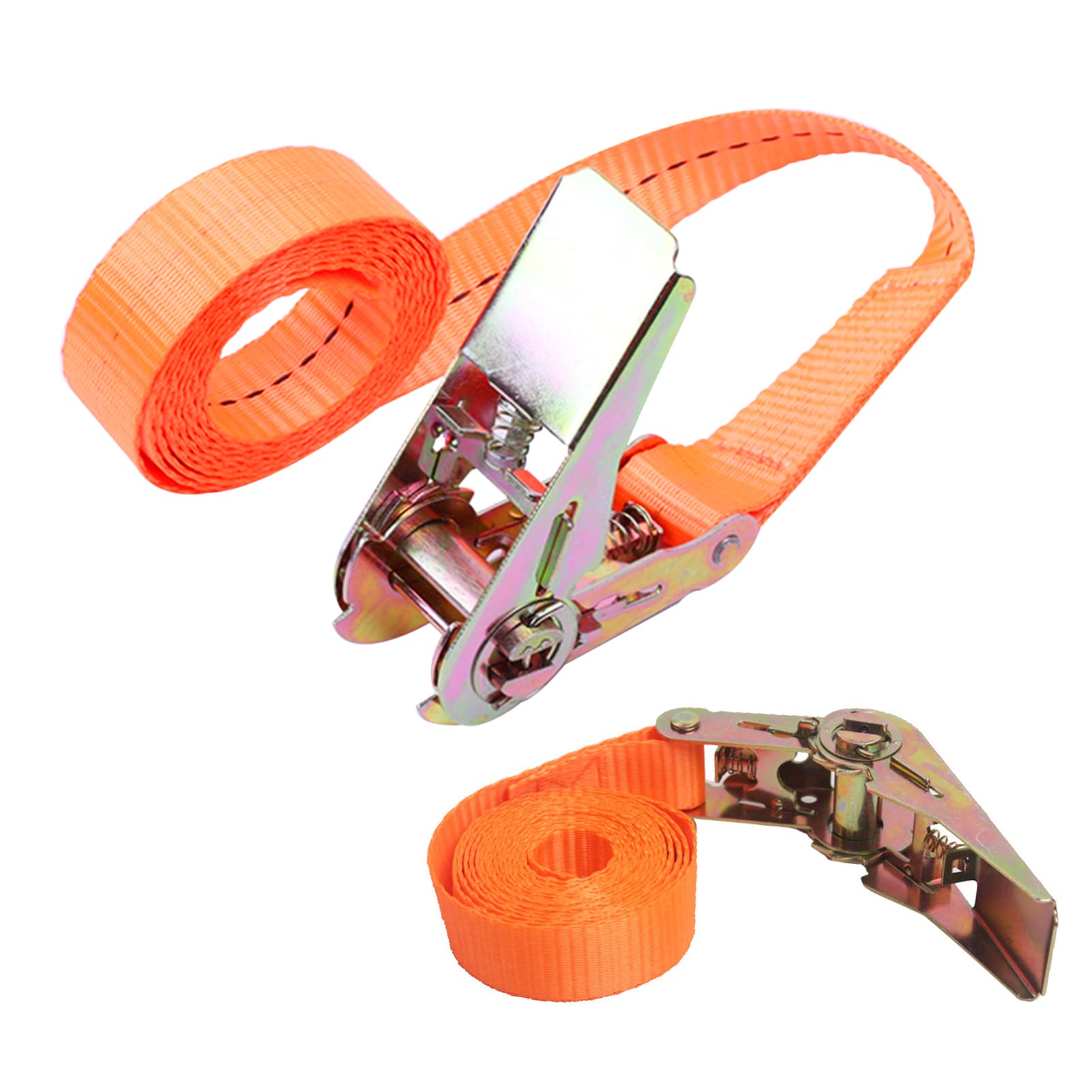 Beuanety 2pcs Porable Heavy Duty Tie Down, Polyester straps car fasteners cargo Strap Luggage Lashing Strong Ratchet Strap Belt with Metal Buckle (4M)