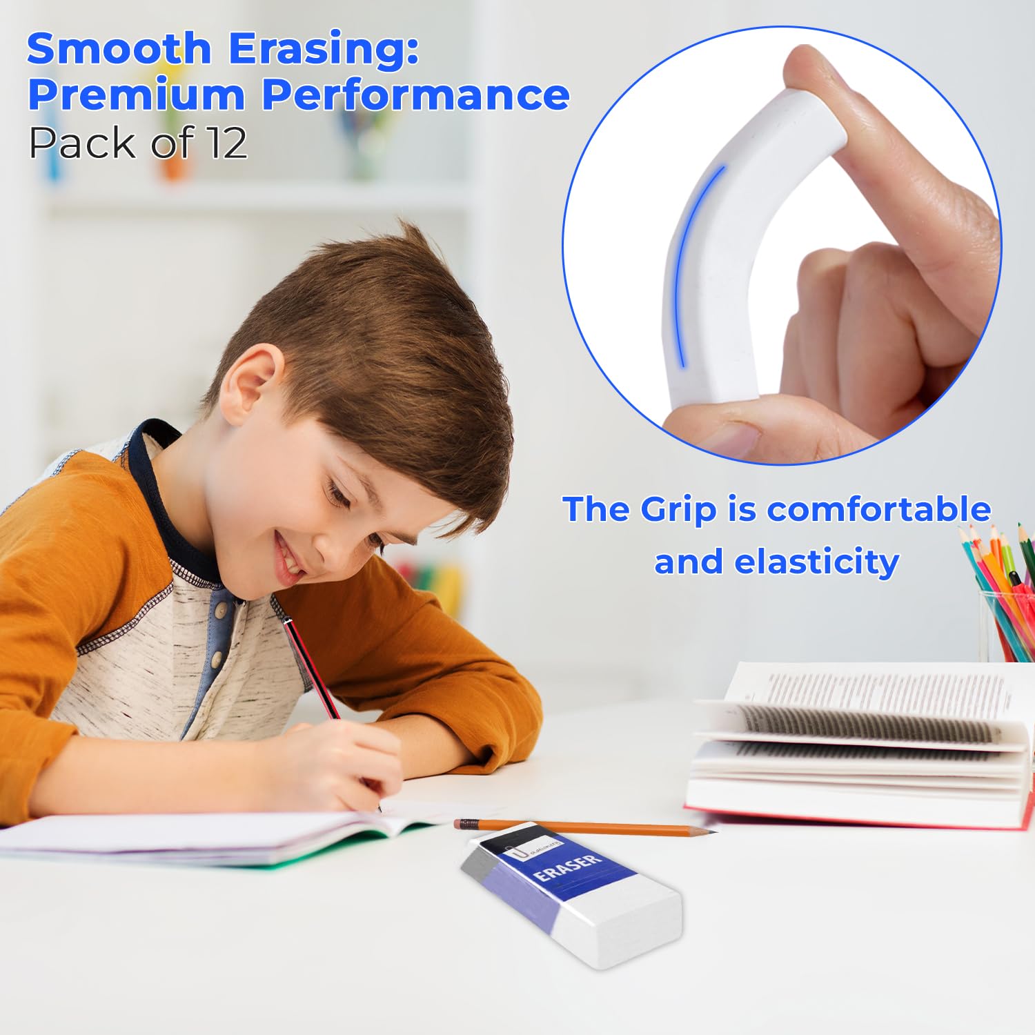 HiFEN® 12Pack White Erasers - Image 3