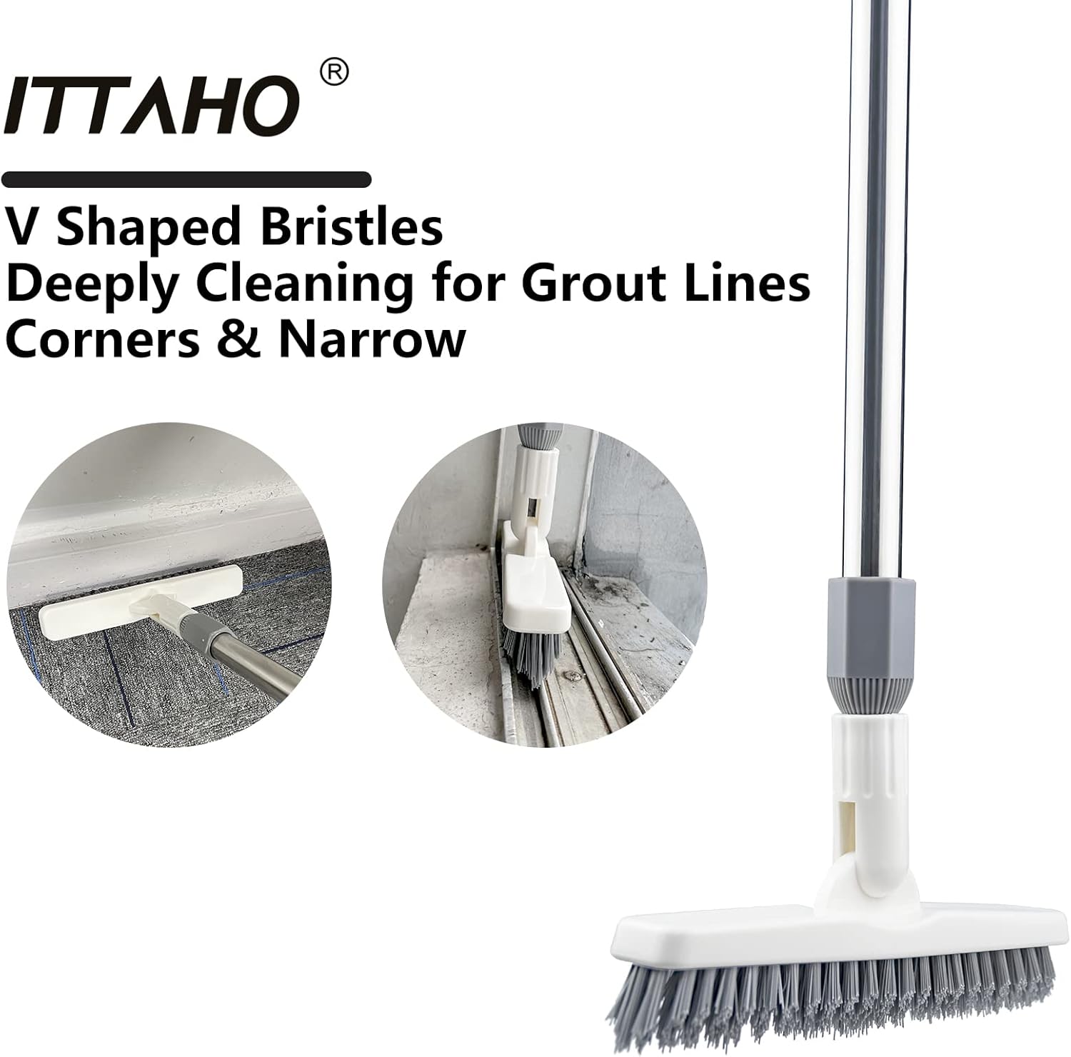 Swivel Cleaning Grout Line Scrubber Extendable Grout Cleaner Brush