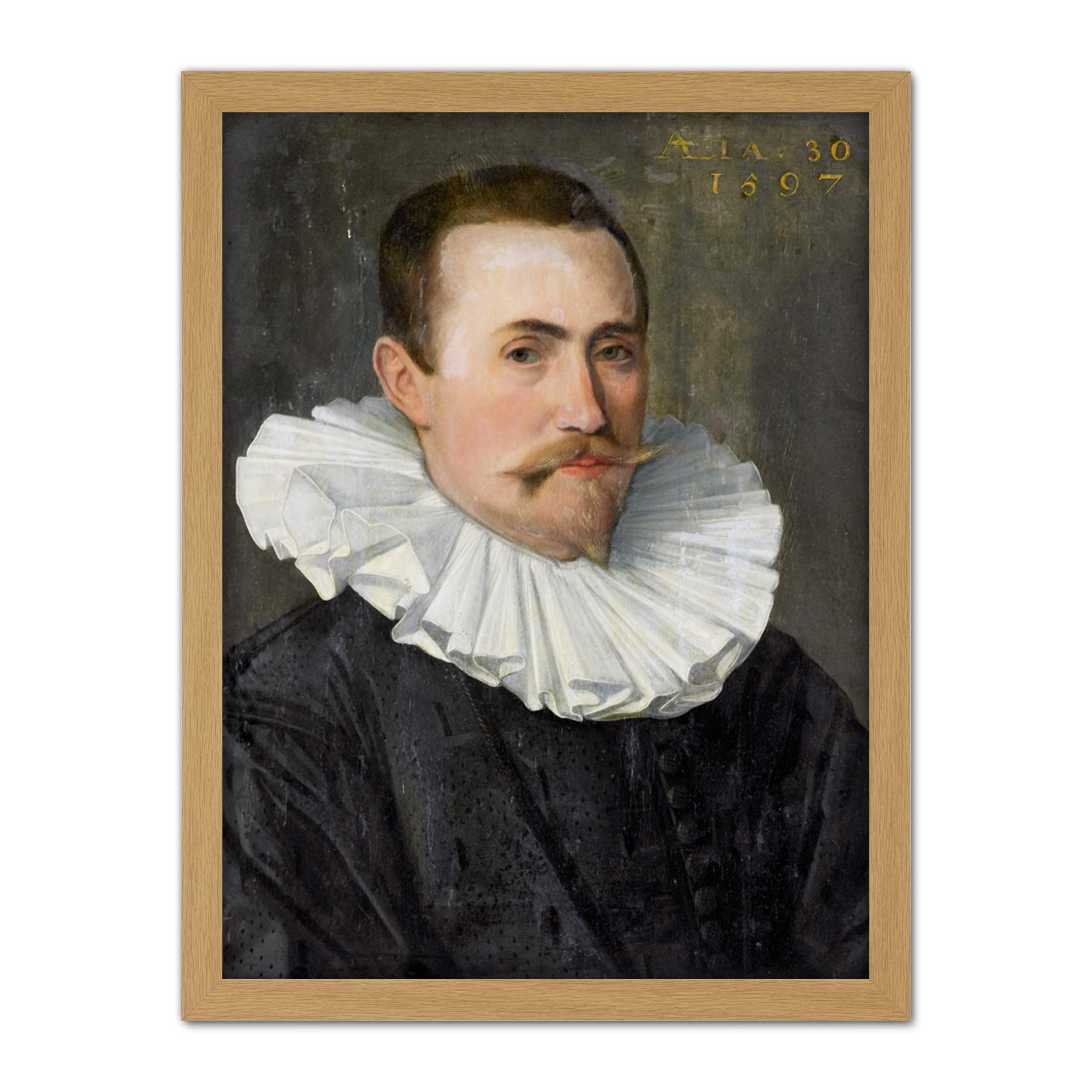 Artery8 Portrait Of A Man 1597 Painting Artwork Framed Wall Art Print 18X24 Inch