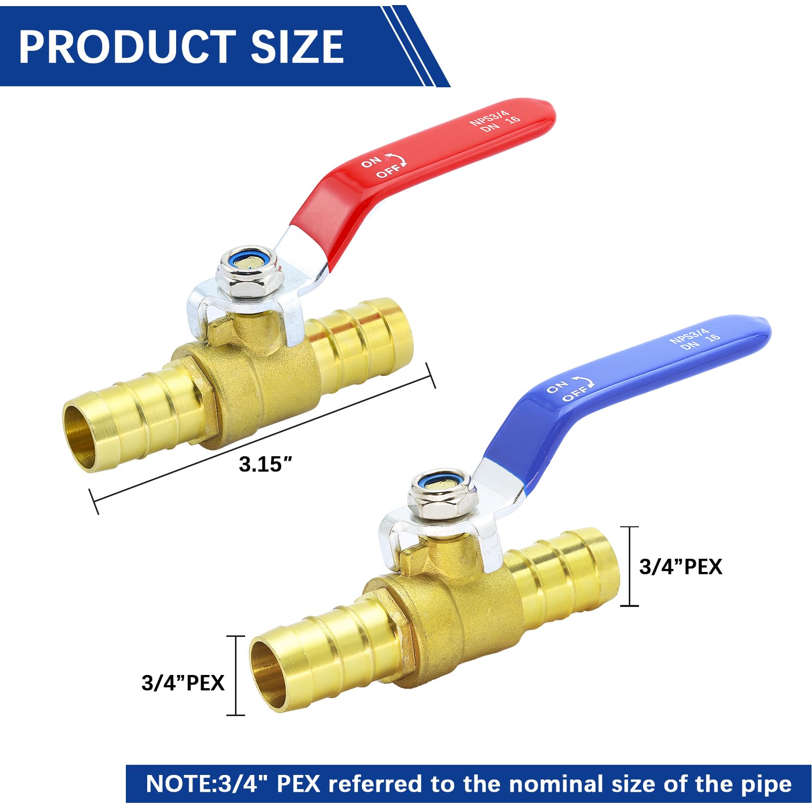 PEX Ball Valves - 12 Pack for Plumbing -2