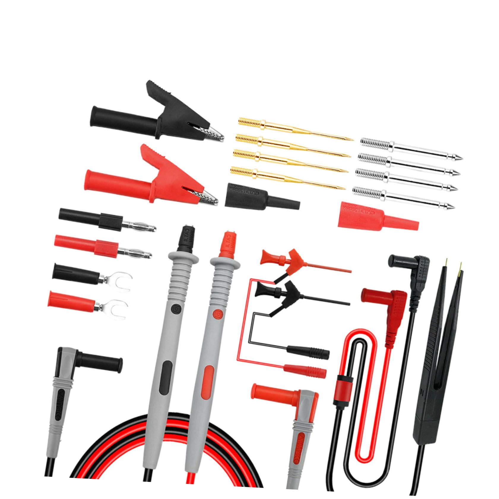 Kit Puntali Tester Multimetro con Clip a Molla e Sonda Test per Circuiti Elettrici Accessori Resistenti e Affidabili per Isolamento e Misure di Precisione