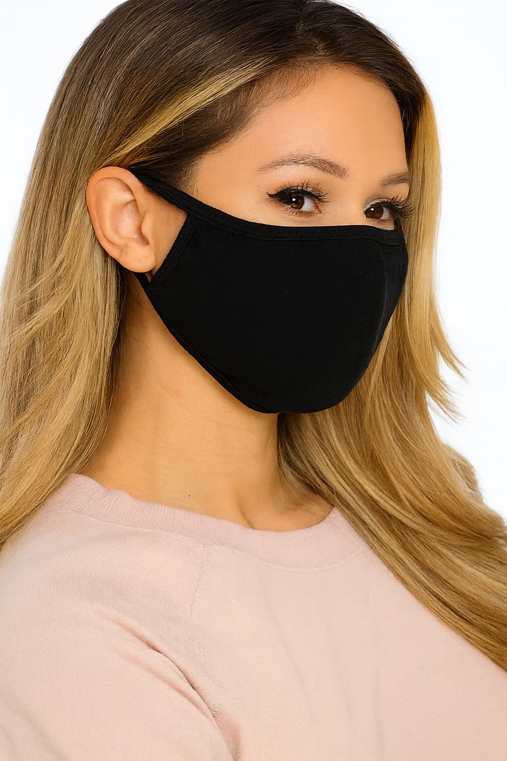 KomoneeCotton Washable Reusable Black Face Mask Dustproof Cloth Mouth Cover Covering For Men Women Outdoors Indoors Cycling Ski Protection