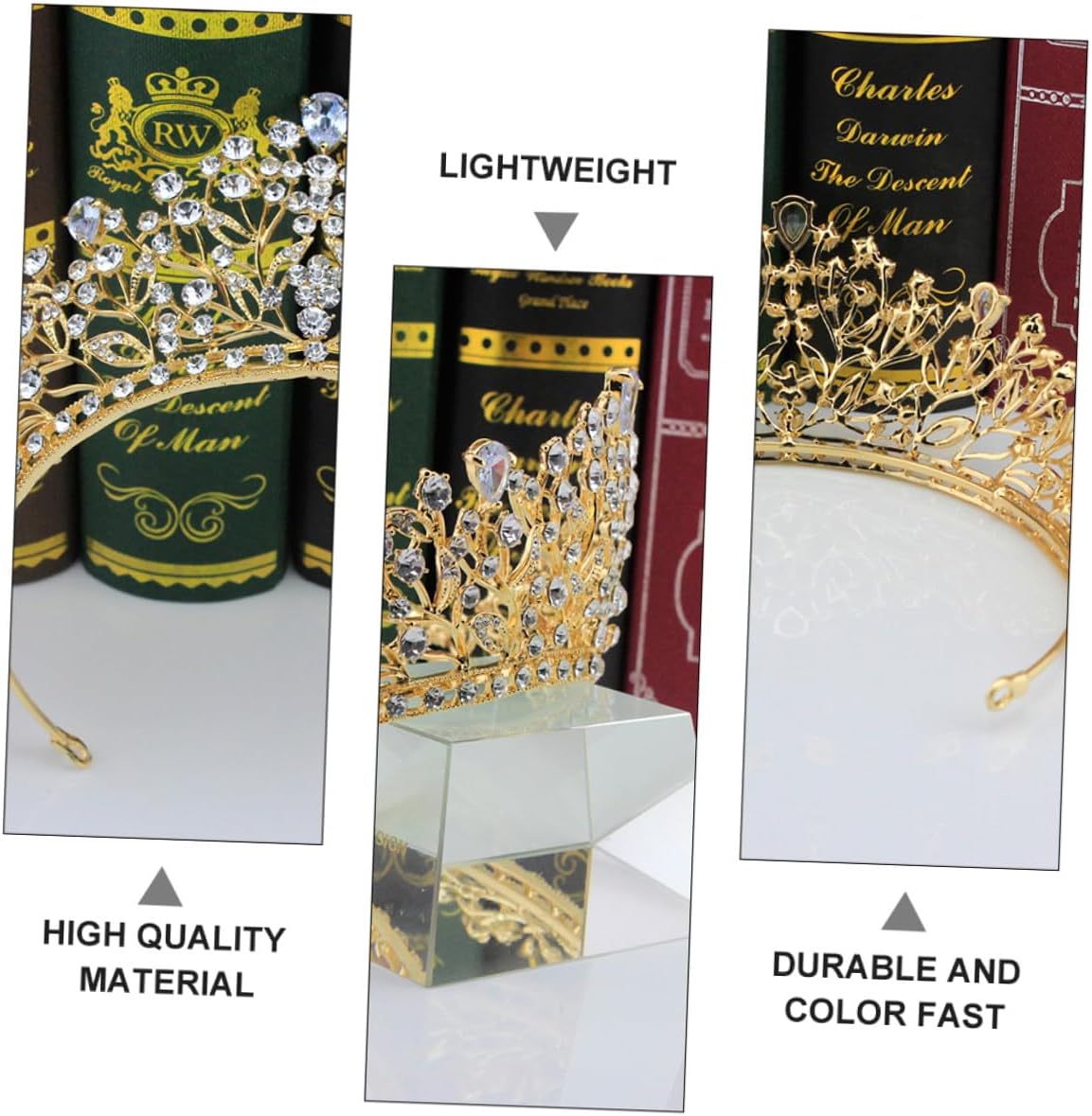 LIFKOME 1Pc Decorative Bridal Crown Headdress Elegant Zirconia Tiara for Weddings Parties and Special Occasions Lightweight and Durable Design