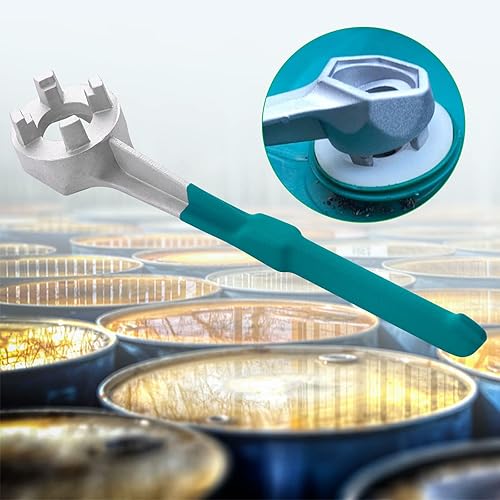 Miniatura 6 de Llave de tambor de aluminio, tapones de tambor de plástico para abridor de tambor de 55 galones, se adapta a tapas de barril de 2 pulgadas y 34