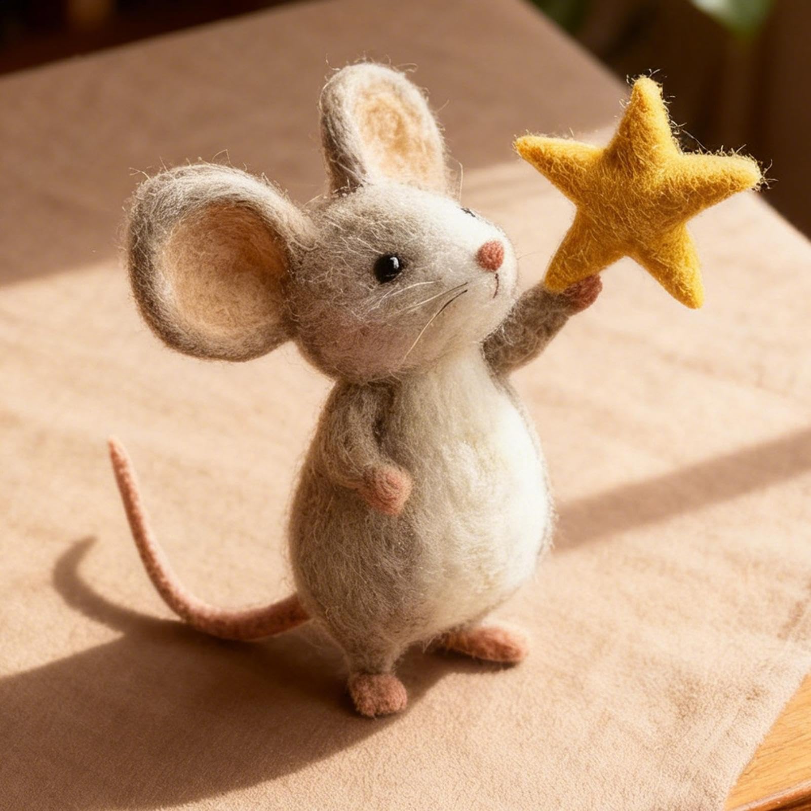 Youany Felt Mice | 3.1 Inch Christmas Handmade Felt Mice Ornament | Cute Felted Mouse Doll Tabletop Decor | For Christmas Holiday Home Table Party Fireplace Mantel Bookshelf
