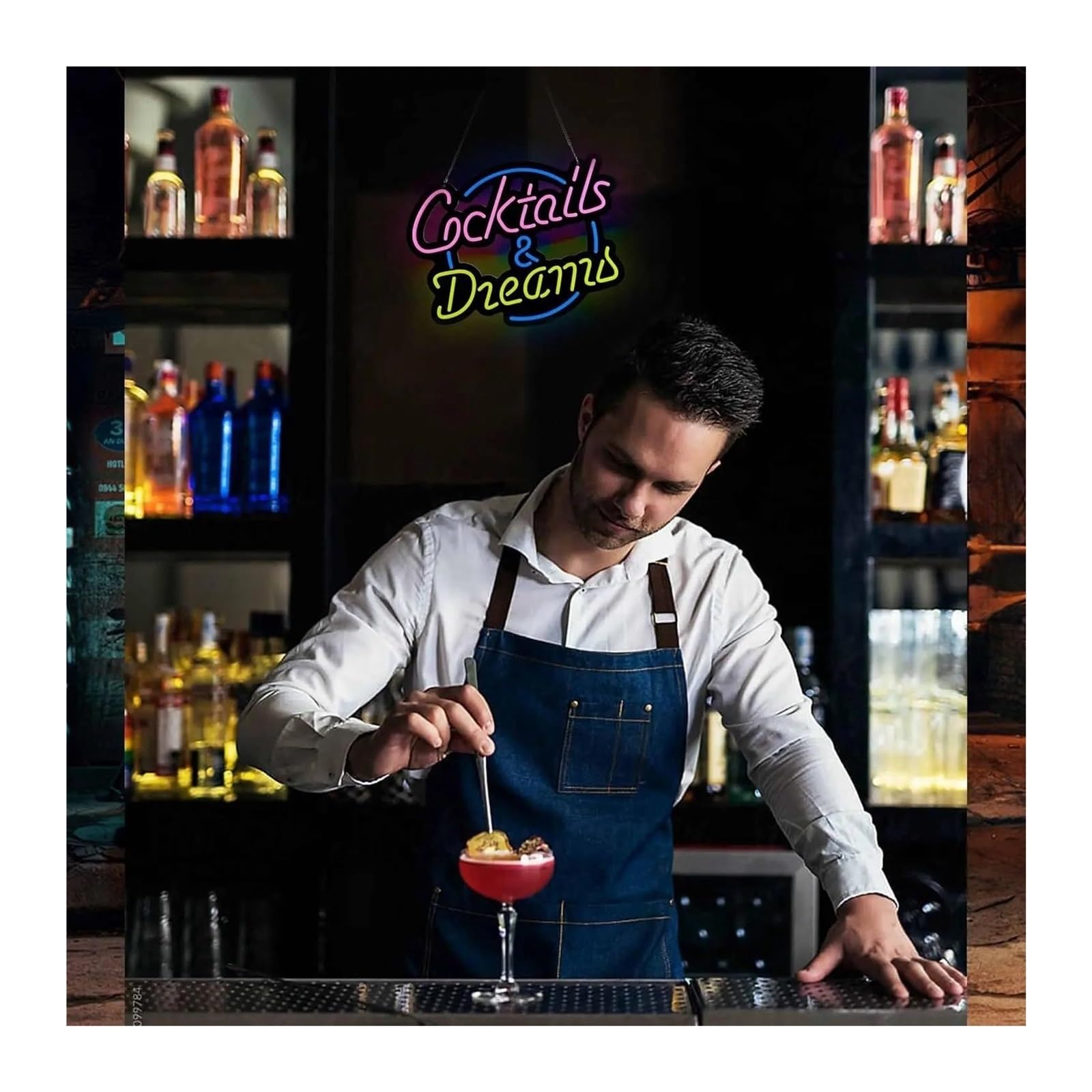 Luces de neón Letrero De Neón Cocktails Dreams Con Luz Alimentada Por USB Para Ventanas, Hoteles, Pubs, Cafeterías, Bodas, Fiestas De Cumpleaños, Decoración De Pared