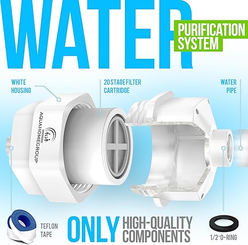 Miniatura 4 de AquaHomeGroup Filtro de ducha de 20 etapas para agua dura, filtro universal de alto rendimiento para cloro, fluoruro, metales pesados, filtro de