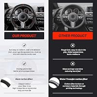 Volan sport din fibră de carbon lucrat manual, cu încălzire, piele perforată și marcaj central roșu pentru BMW M5 F10 F11 F06 F12 F13 F01 F02 F90 4