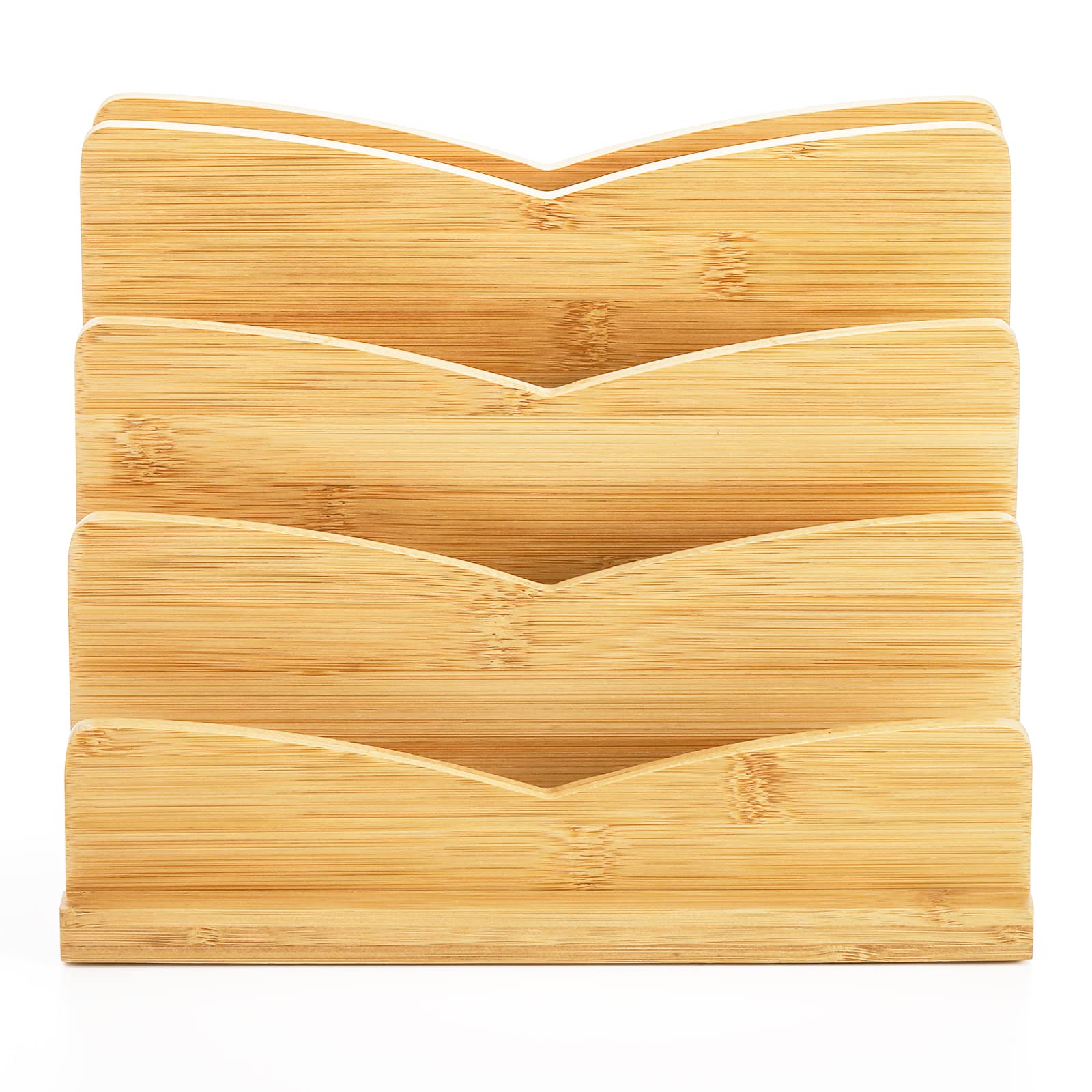 TOPZEA Mail Organizer Countertop, Bamboo Desk File Organizer Wood ...