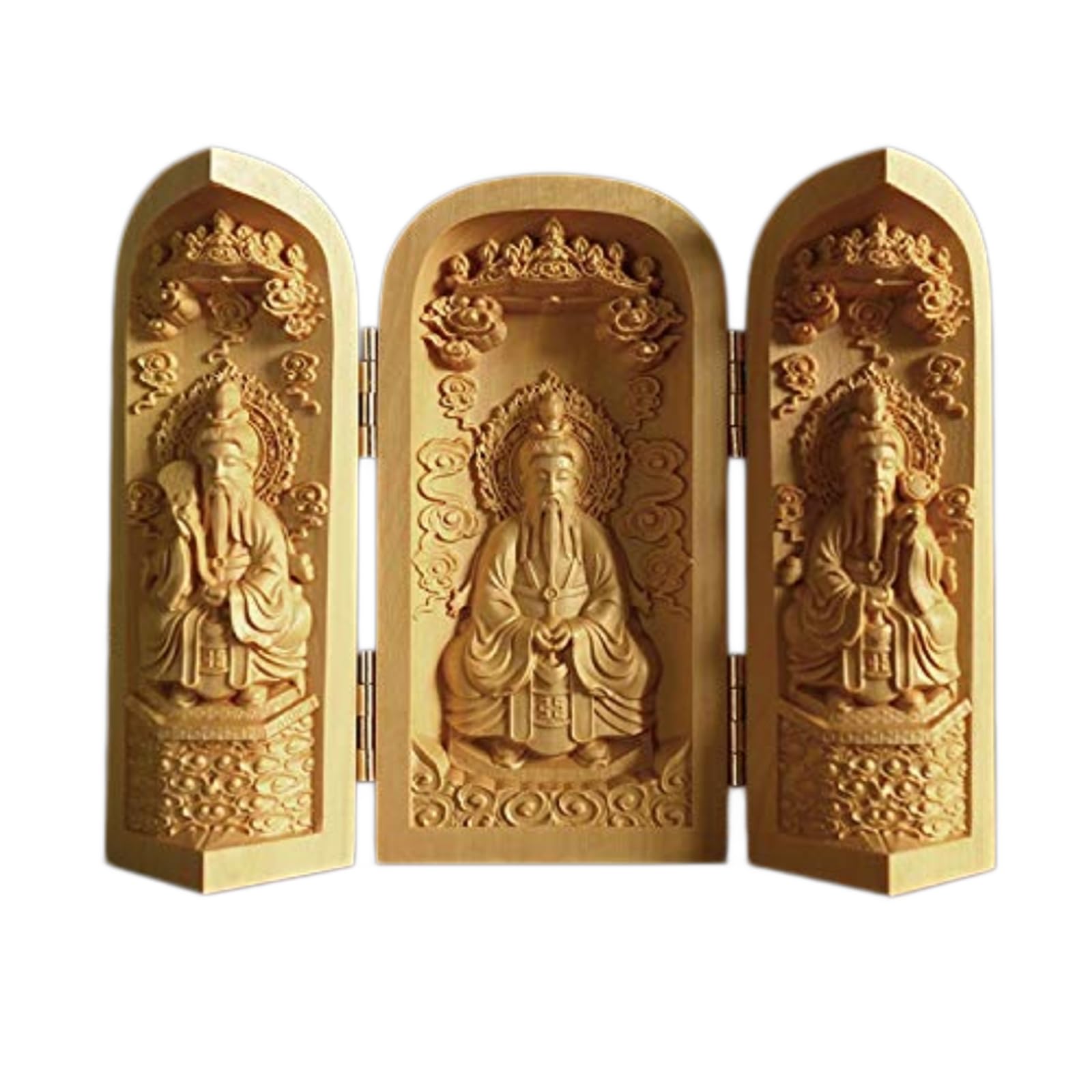 YXCQHZM Buddha Statue Solid Wood Carving Mini Sankai Buddha Fudo Myoo Mini Guardian Monument Figure Decorative Statue (A4)