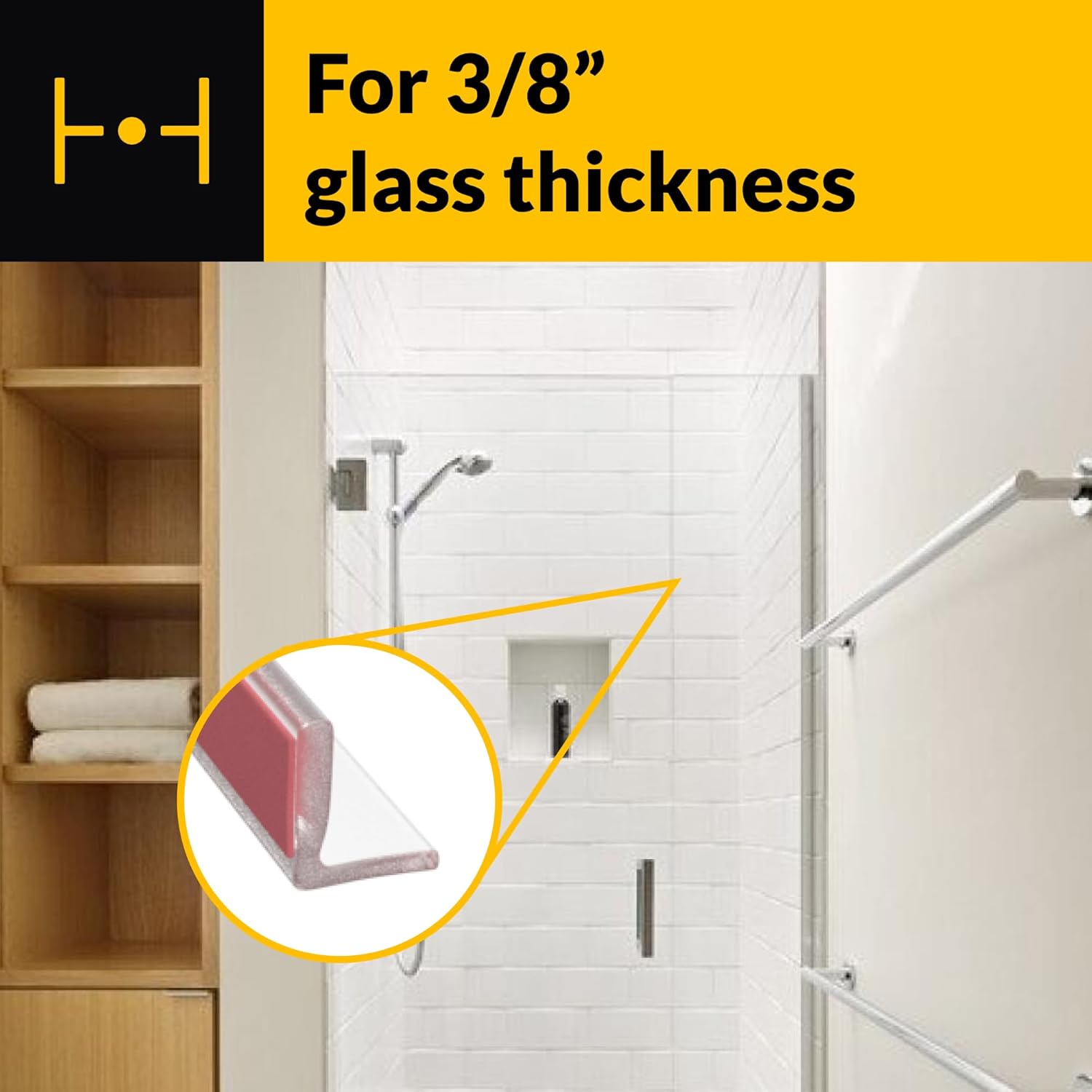 Brixwell PSTL38T Translucent Vinyl 'L' Seal for 3/8" Maximum Gap with Pre-Applied Tape - 95" Stock Length