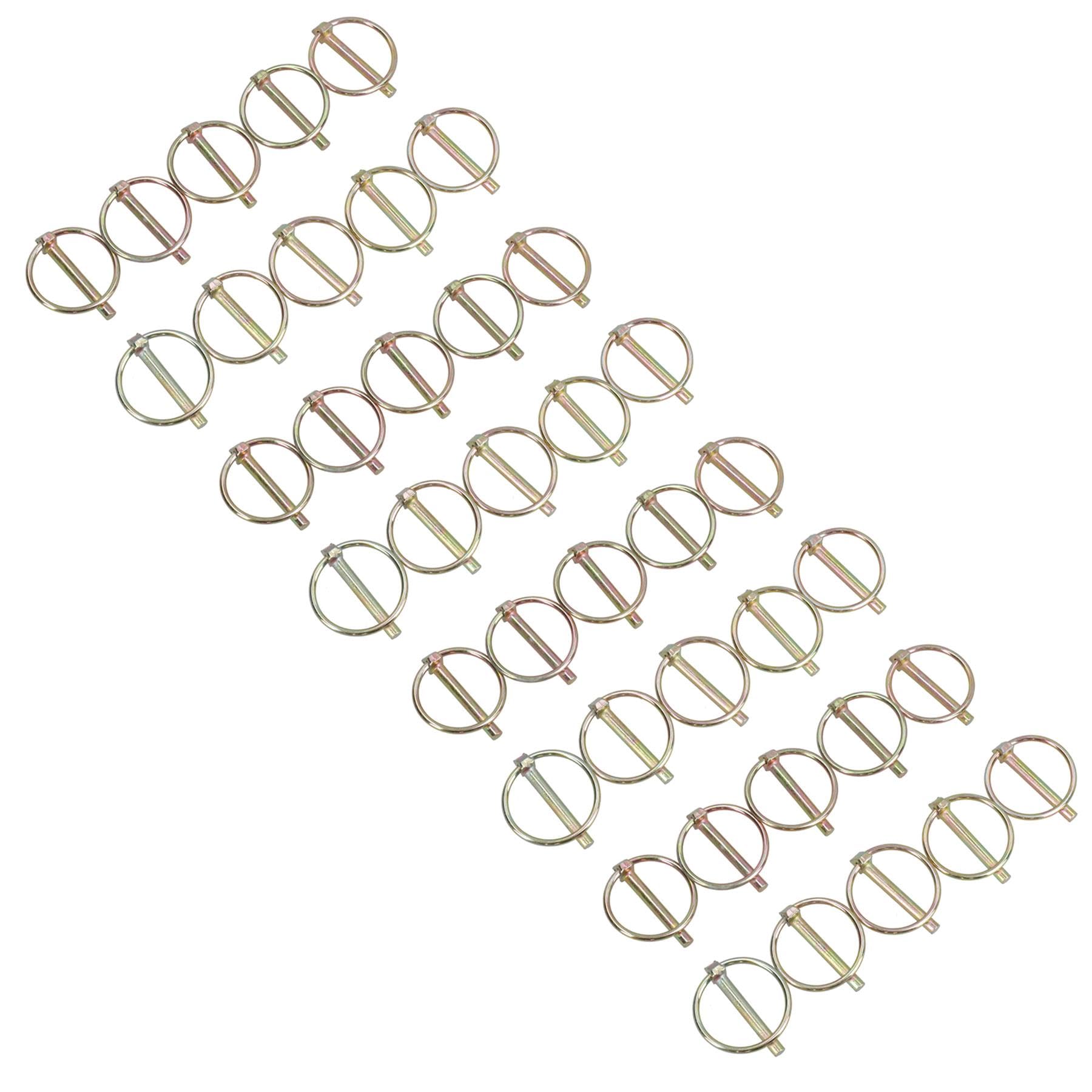 Ab Tools Gold 6Mm Lynch Pins Clips Fasteners Linkage Locking Pins Tractors Trailers 40Pc