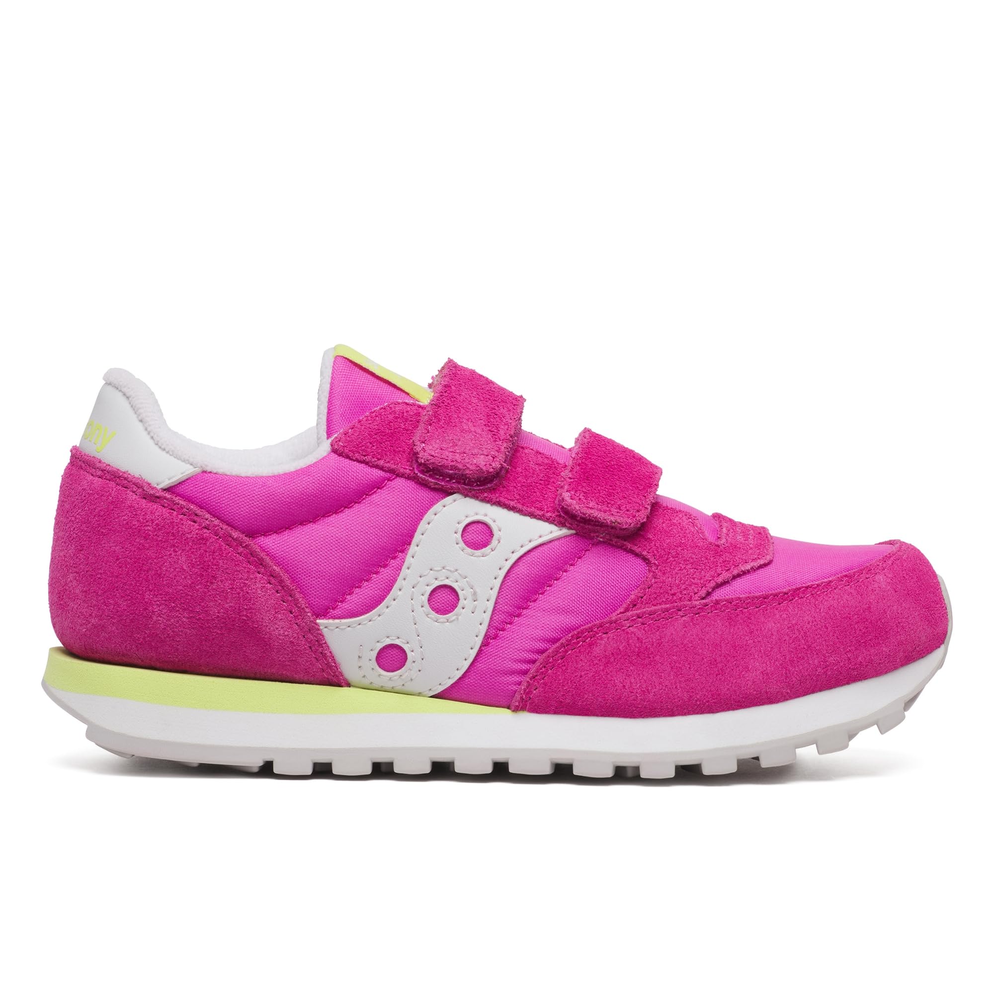 Saucony Kids Originals Jazz Double Hook & Loop (Toddler/Little Big Kid) Sneaker, Pink/Lime, 2.5 US Unisex