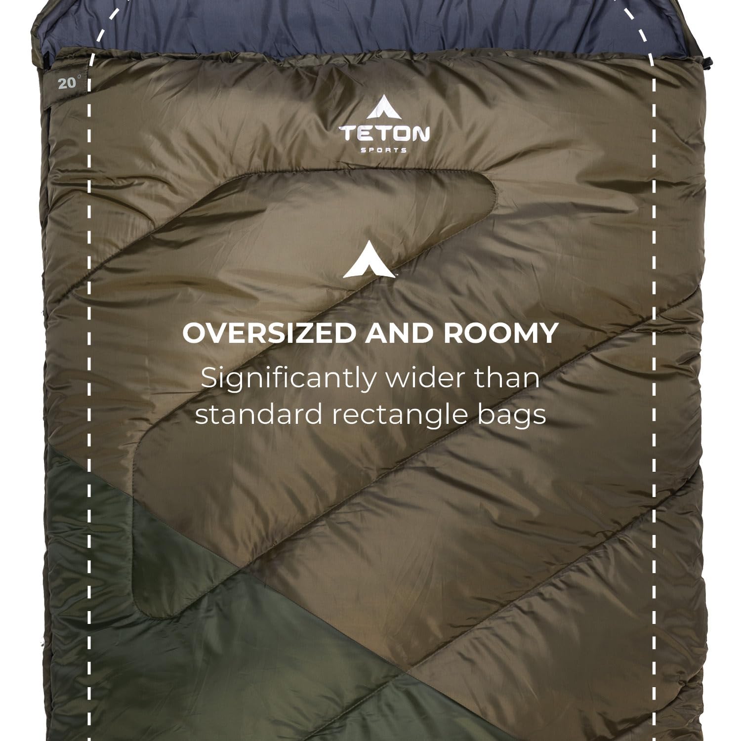 TETON Sports Celsius XXL - Saco de Dormir Doble de Franela (-18 ºC / 0 ºF, 228,5 x 99 cm)