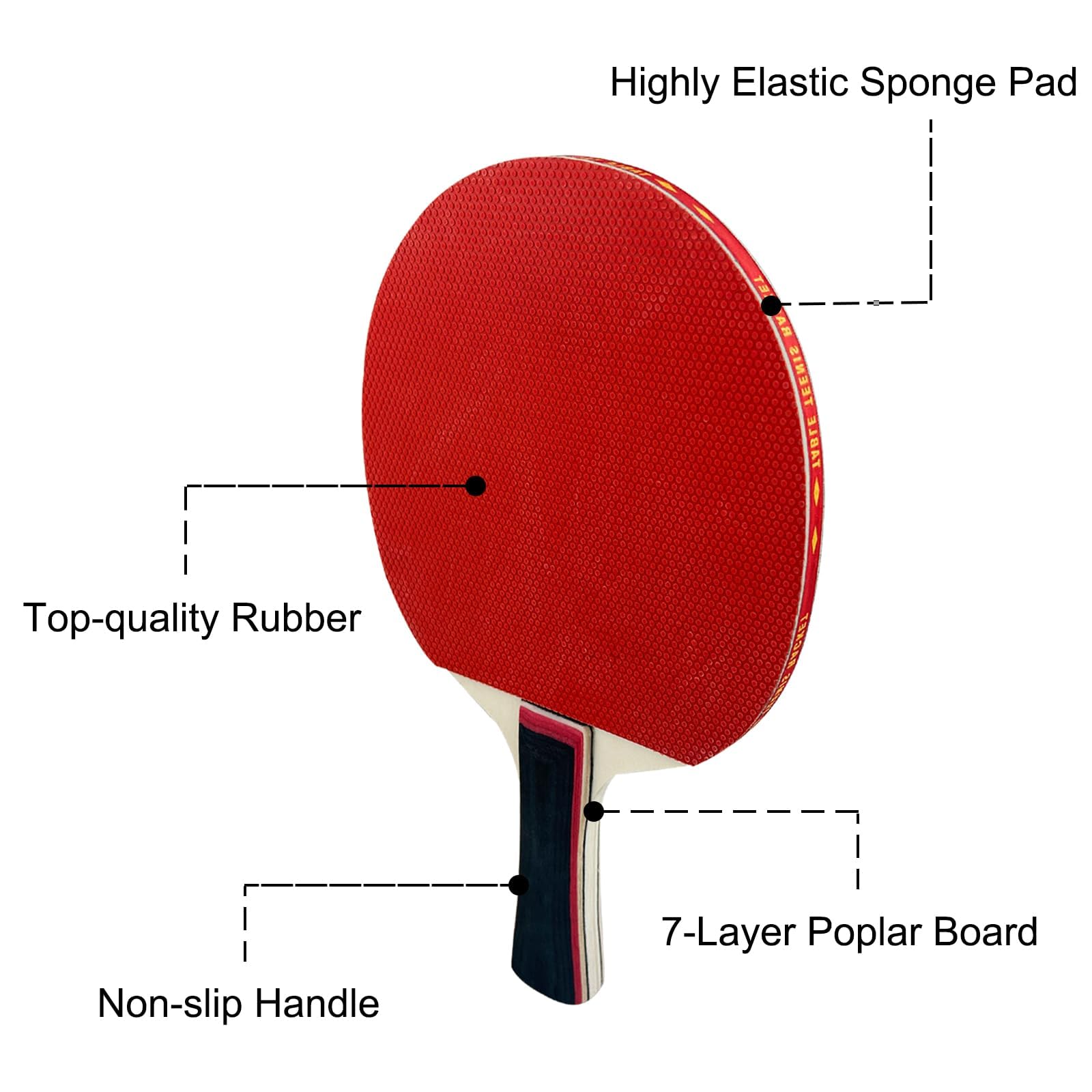 Gentpovth Ensemble de Raquettes de Ping-Pong Professionnel - 2 Raquettes, 3 Balles Mate, 1 Sac - Tennis de Table Hautes Performances pour Loisir, Entraînement, Amateurs, Experts