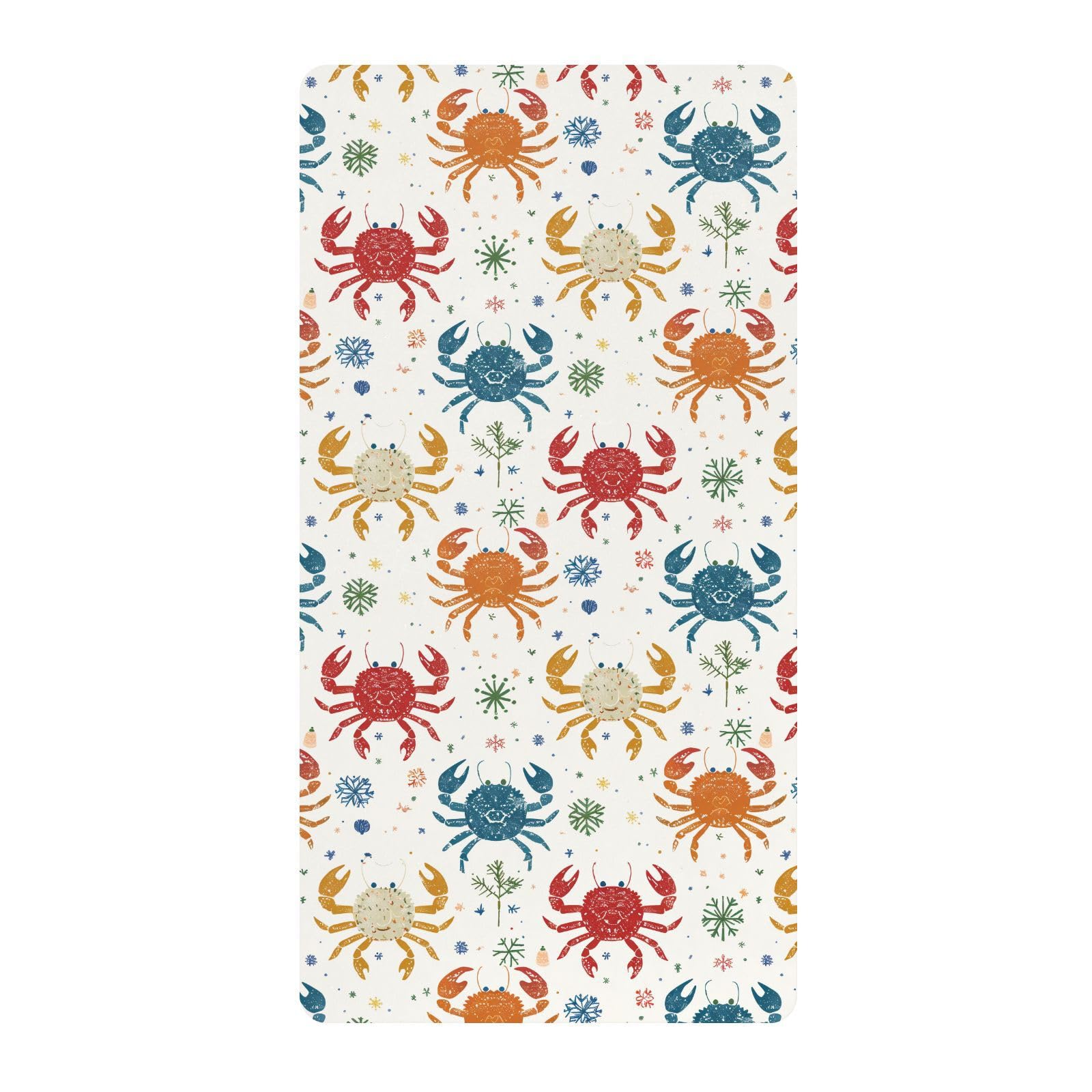 Rainbow Playful Crab - Lenzuola colorate per culla, in cotone, morbide, comode, per culla, confezione da 1