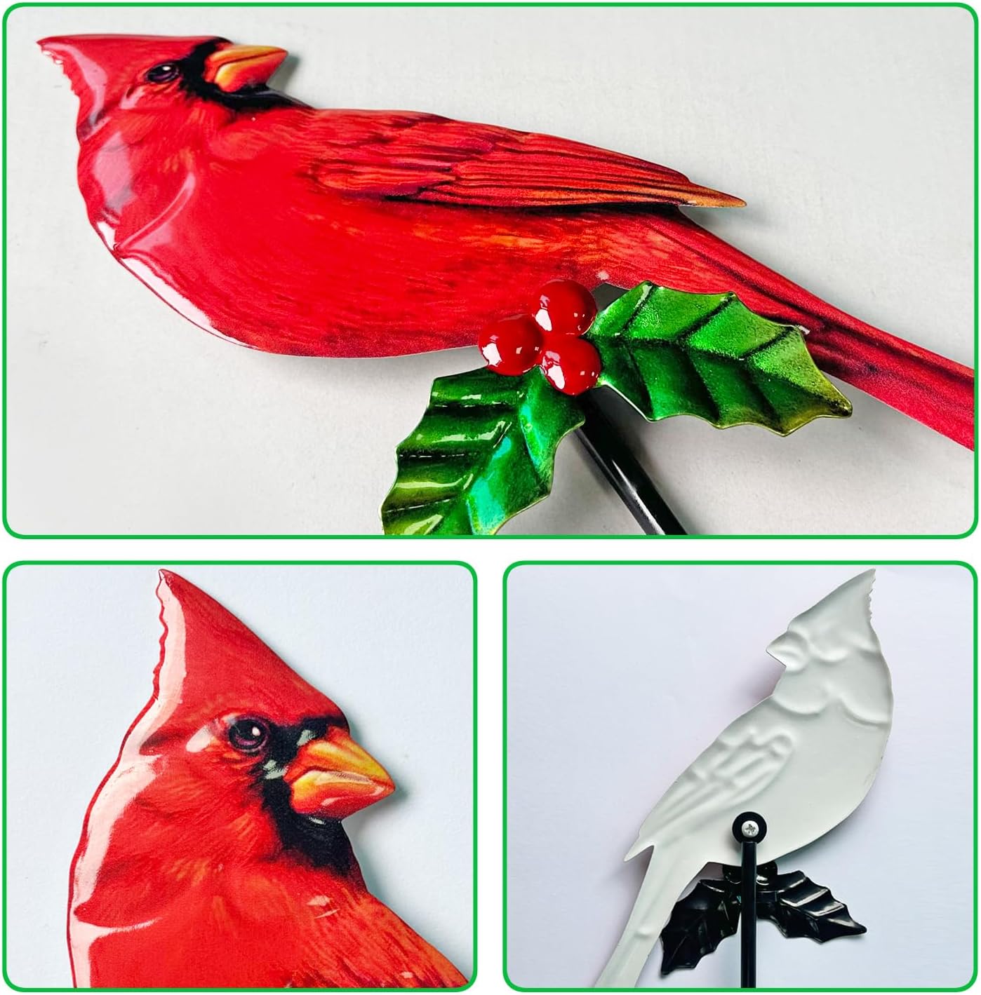 WAIU Metal Birds Garden Stakes 3 Pack Outdoor Lawn Ornaments, Garden Decor, Outside Decorations for Yard