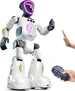 Roboter Spielzeug für Jungen und Mädchen ab 4 5 6 Jahren,Ferngesteuerter Roboter mit Gestensteuerung,Spielzeug mit LED & Sprachaufnahme,Geburtstagsgeschenk für Kinder von 7 8 9 10 Jahren (Upgrade)