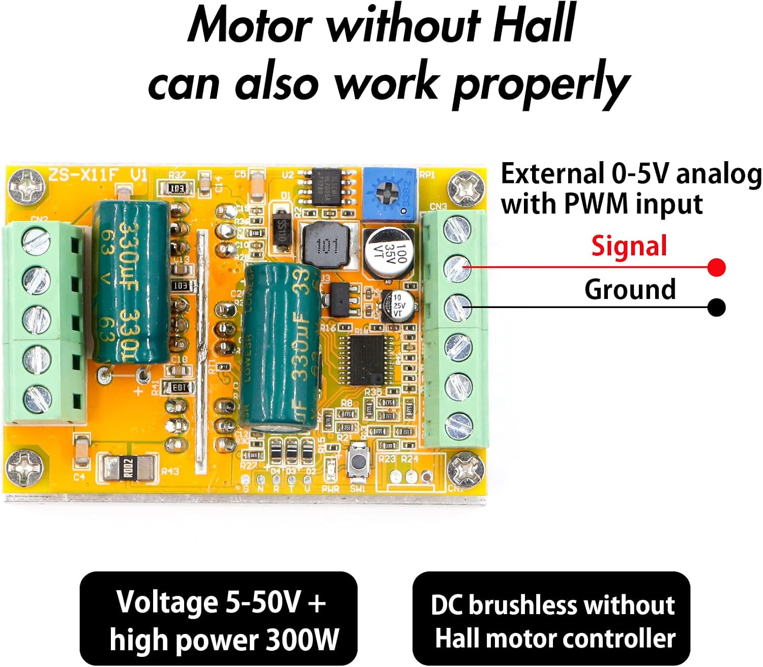 Wiring diagram for external PWM or 0-5V signal control