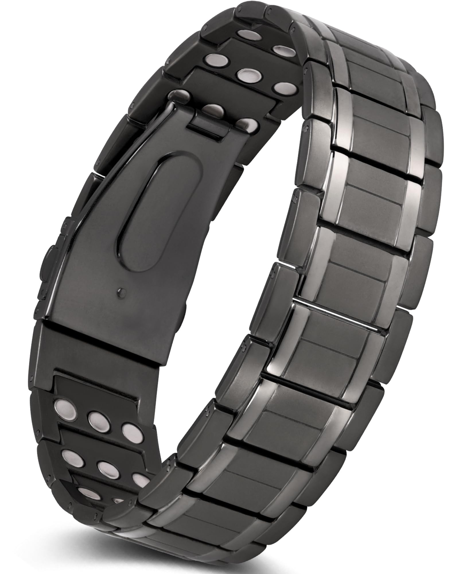 JeracolMagnetic Bracelets Men,3X Ultra Strength Magnets with Unique Folding Clasp, Super Light Titanium Magnetic Wristband for Anniversary,Adjustable Size&Gift Box