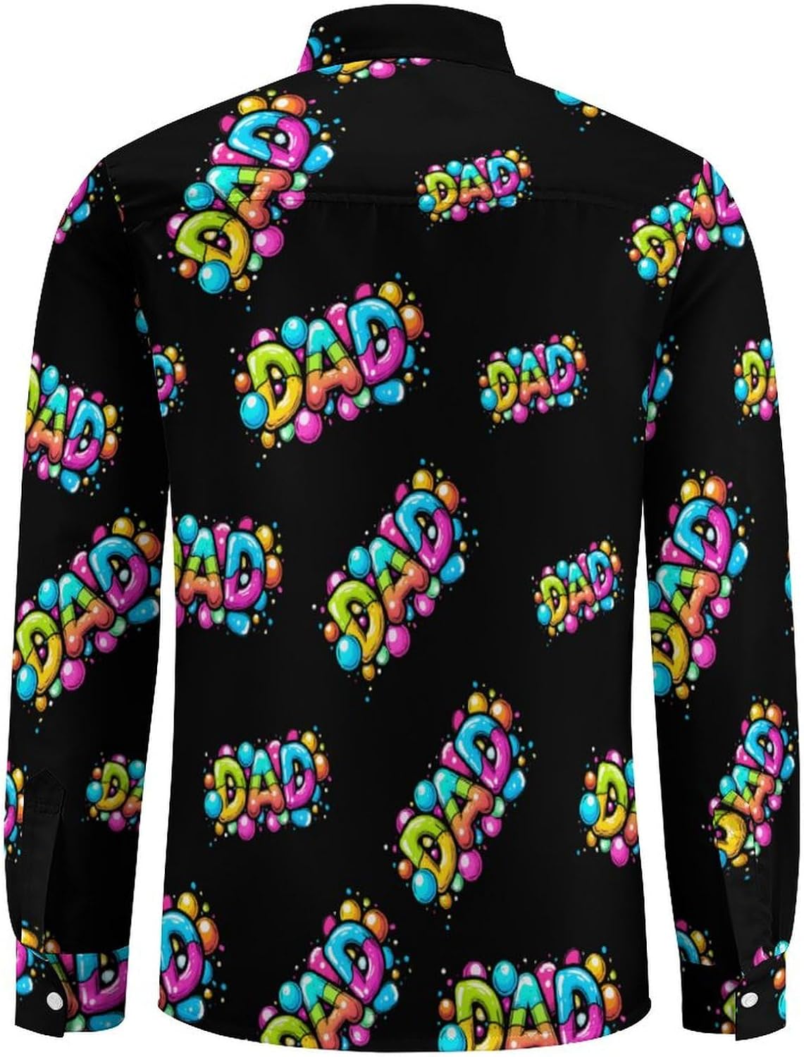 Dad Bubble Theme Novelty Men's Long Sleeve Shirts Casual Button Down Shirt Pullover Tops