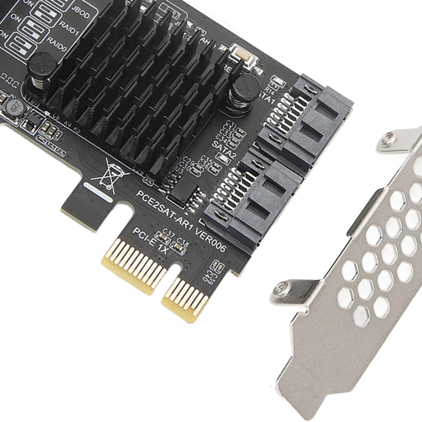 Pyhodi Scheda di Espansione PCIE a SATA3.0 2 Porte, Controllo Principale ASMEDIA ASM1061R da 6 Gbps, Supporto modalità RAID0/RAID1/SPAN, Scheda Controller Raid PCIE SATAIII per WIN7 8