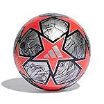 adidas Unisex-Adult UCL Club Soccer Ball, Silver Metallic/Solar Red/Black, 3