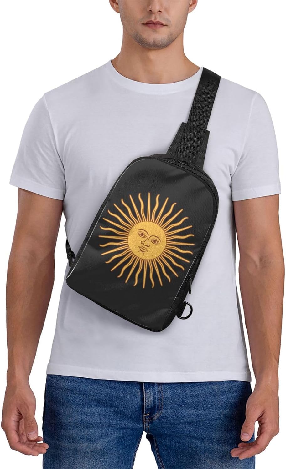 Argentina Emblem Symbol Mini Crossbody Sling Backpack Shoulder Chest Bag Daypack for Hiking Traveling