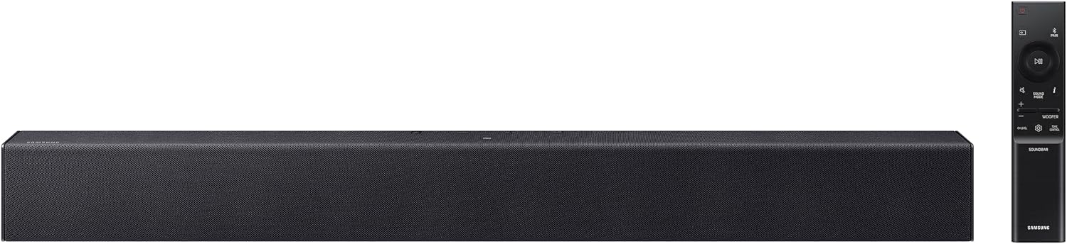 B-Series Soundbar HW B400F 2.0 ch Soundbar with Built in Subwoofer (2025 Model) One Remote Control, Surround Sound Expansion, Voice Enhance Mode
