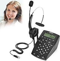 Vista 1 de AGPtEk – teléfono intercomunicador centro de llamadas con auricular., Negro