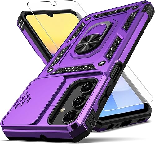 Funda para Samsung Galay A15 5G, con cubierta para lente de cámara, protector de pantalla HD, grado militar anillo de montaje en coche soporte